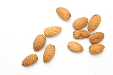 almonds isolated on white