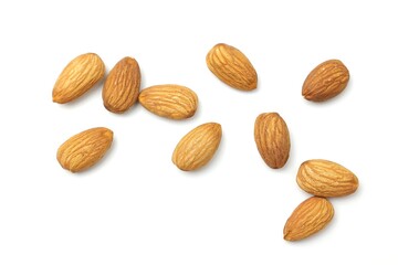 almonds isolated on white