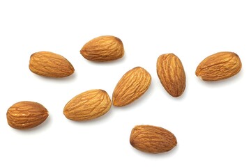 almonds isolated on white background