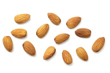 almonds isolated on white