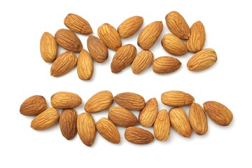 almonds on white background