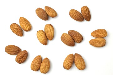 almonds isolated on white background