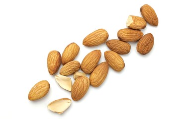 almonds isolated on white background