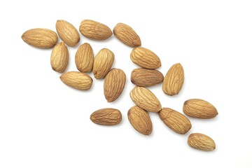 almonds isolated on white