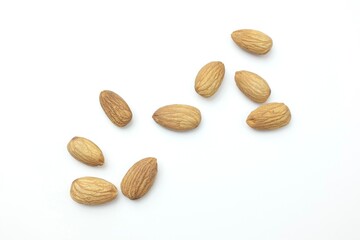 almonds isolated on white