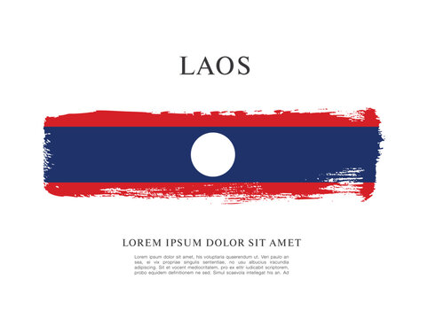Flag of Laos, brush stroke background