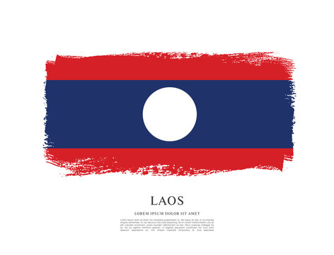Flag of Laos, brush stroke background