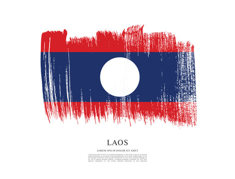 Flag of Laos, brush stroke background
