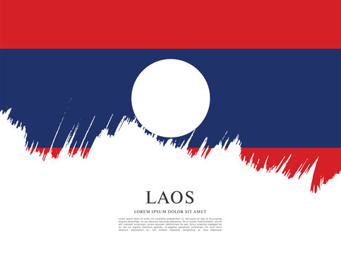 Flag of Laos, brush stroke background