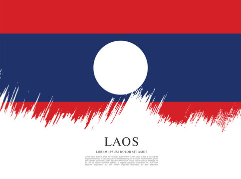 Flag of Laos, brush stroke background