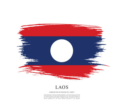 Flag of Laos, brush stroke background
