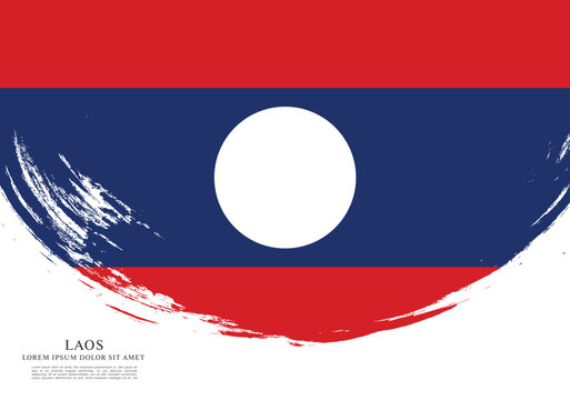 Flag of Laos, brush stroke background
