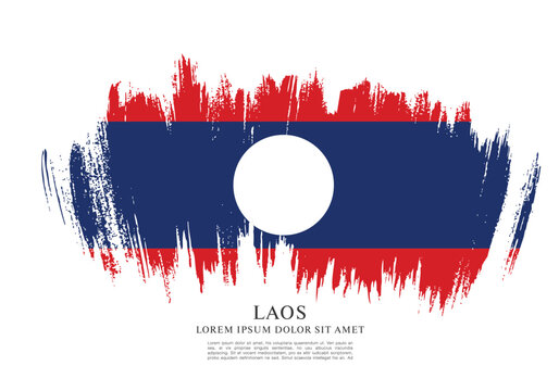Flag of Laos, brush stroke background