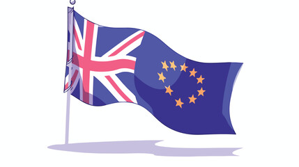 Isolated brexit flag design flat cartoon vactor 