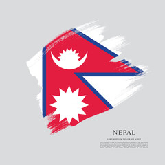 Flag of Nepal, brush stroke background