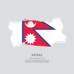 Flag of Nepal, brush stroke background