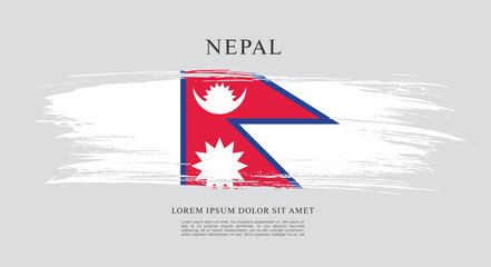 Flag of Nepal, brush stroke background