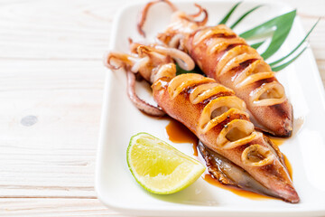 grilled squid with teriyaki sauce