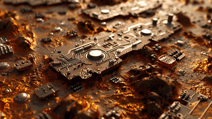 The dirt texture was comprised of circuits