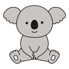お座りしているコアラのベクターイラスト。アイコン、動物