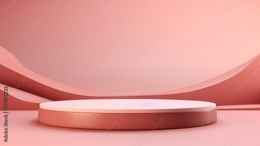 Poster abstract minimal presentation backdrop with empty cosmetic podium ai generated illustration