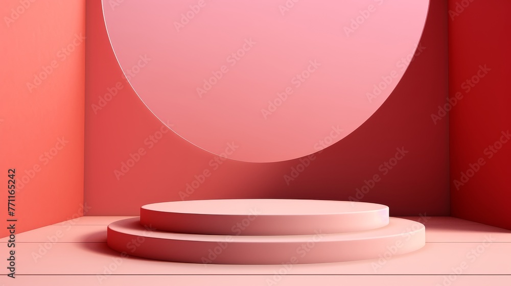 Poster abstract minimal presentation backdrop with empty cosmetic podium ai generated illustration