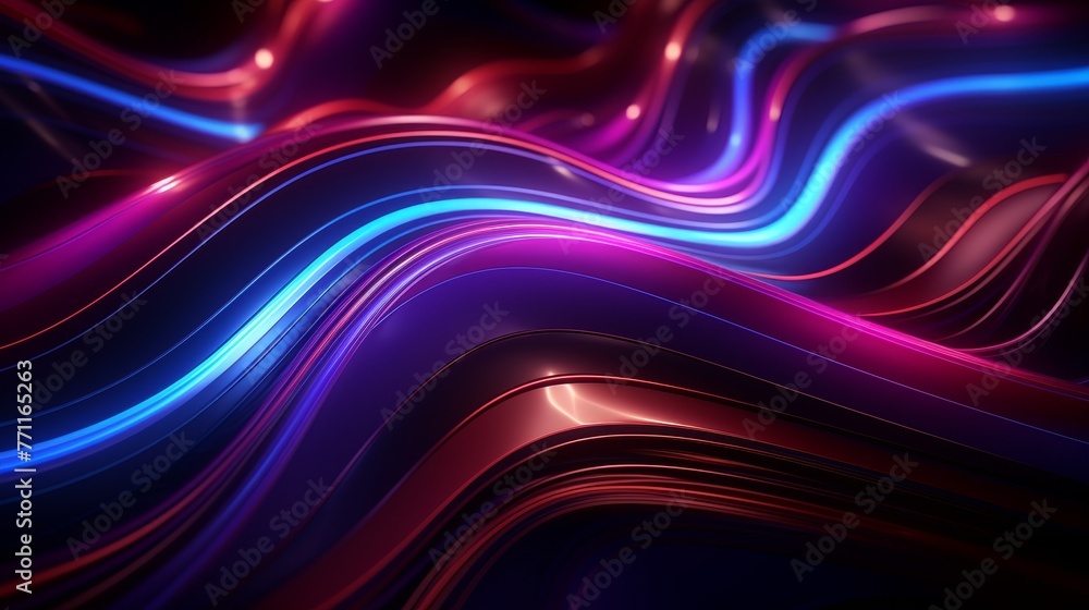 Aufkleber abstract neon light patterns on a dark background symbolizing the vibrancy and dynamism of urban nig