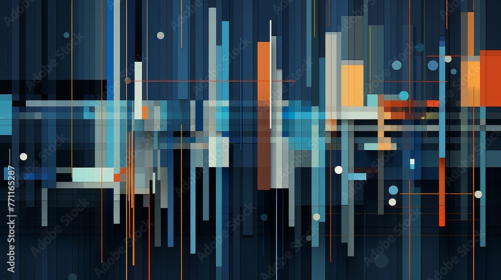 Poster abstract patterns inspired by financial data ai generated illustration