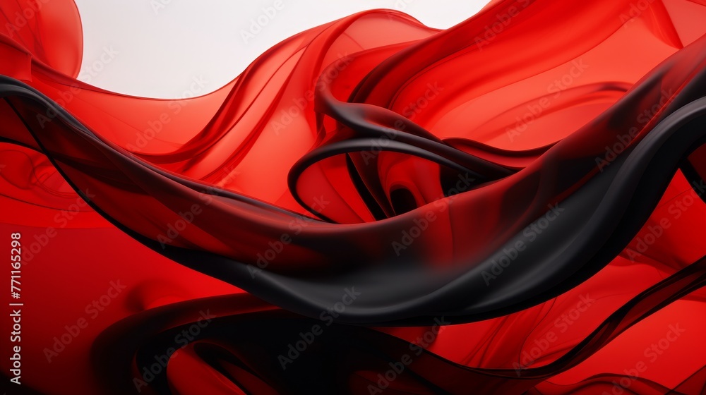 Poster abstract red and black liquid motion creating a dynamic and visually striking composition ai generat