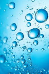 air bubbles in water macro background  blue background abstract bubbles in water  AI generated illustration