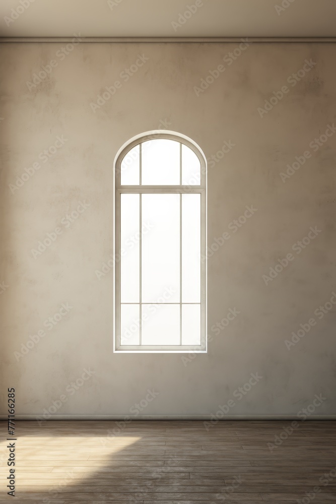 Aufkleber an isolated window in a minimalistic empty room ai generated illustration