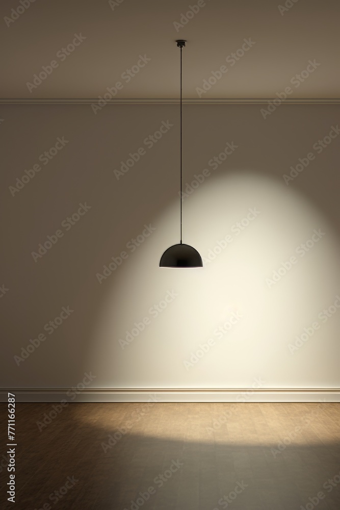 Poster an isolated light fixture in an empty minimalistic room ai generated illustration