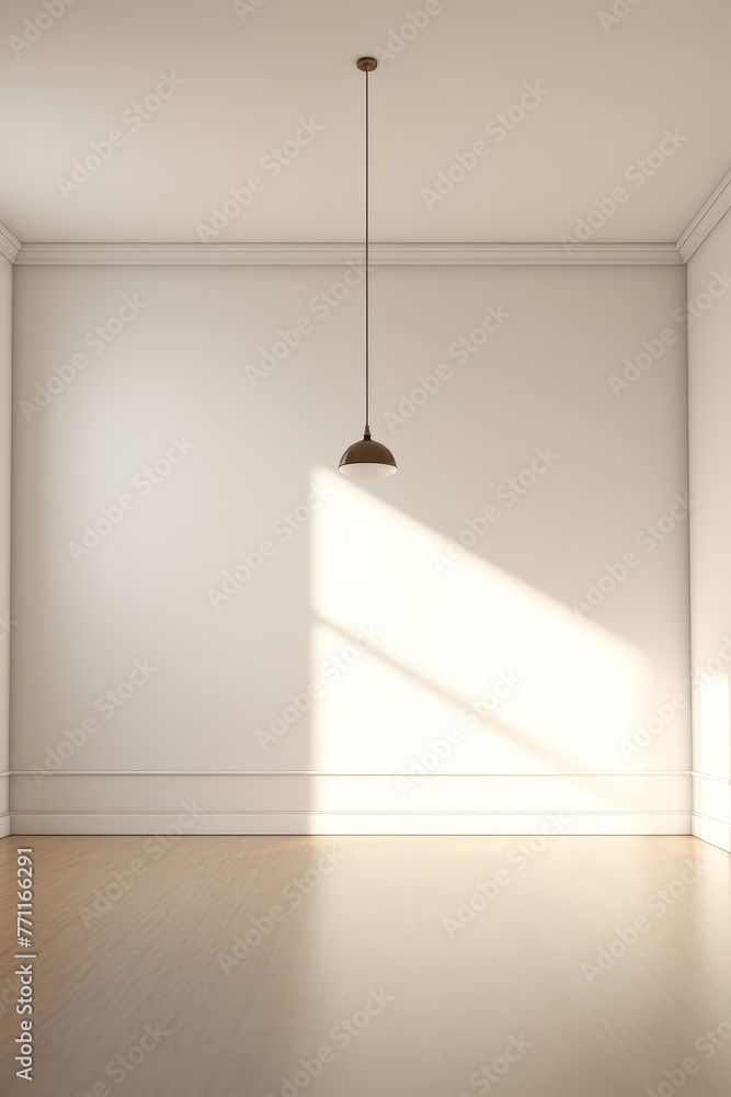 Poster an isolated light fixture in an empty minimalistic room ai generated illustration