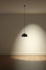 An isolated light fixture in an empty minimalistic room  AI generated illustration