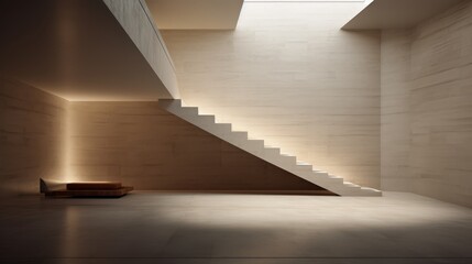 Obraz premium Architectural minimalism in residential spaces AI generated illustration