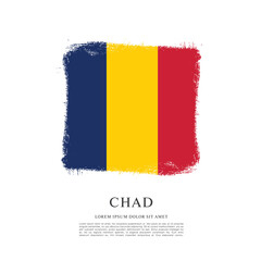 Flag of Chad, brush stroke background