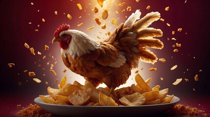 Fired chicken with chip