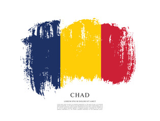 Flag of Chad, brush stroke background