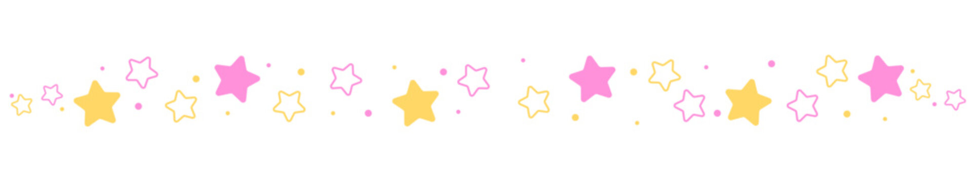 Cute staries divider colorful star separator border illustration vector