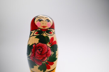 Russian classic matryoshka on white background 