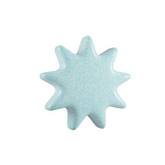 Geometric blue textured plastic shape isolated