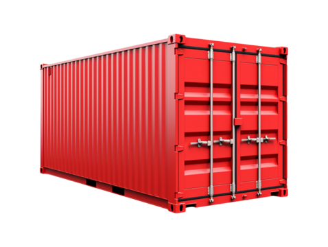 Cargo shipping container isolated