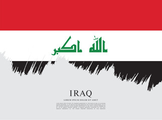 Flag of Iraq, brush stroke background