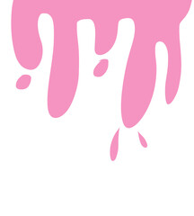 pink paint splashes drip strawberry cream ilustration