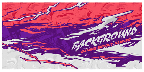 Gaming esport banner background brush grunge striking vector illustration design abstract thunder lightning storm digital brush futuristic element © MuhammadSaifullah