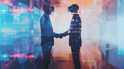 Dynamic Digital Handshake Between Virtual Avatars in Futuristic Business Networking Setting