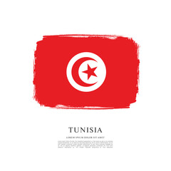 Flag of Tunisia, brush stroke background