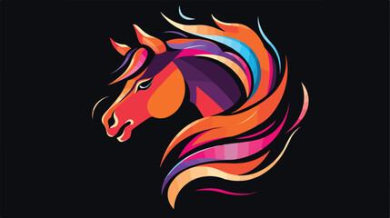 Modern abstract logo horse icon suitable for compan