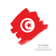 Flag of Tunisia, brush stroke background