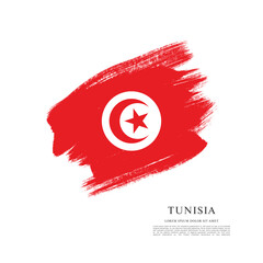 Flag of Tunisia, brush stroke background